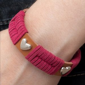 NWT Pink suede with leather,  snap on bracelet